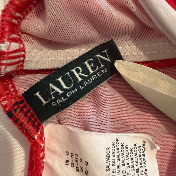 Ralph Lauren One Orange Coral Piece Ruched Ruffled US Size 10 - Picture 5 of 7